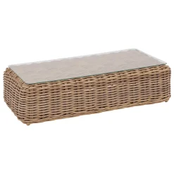 Mesa de centro rectangular exterior SAVINA castanho