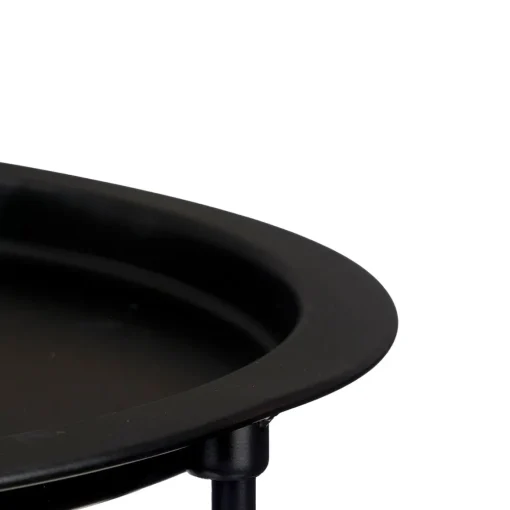 Mesa de centro redonda preta em metal 50cm