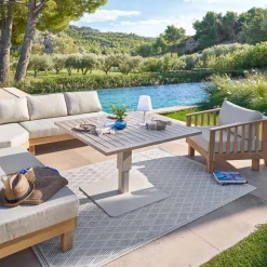 Mesa de centro SALIMIA elevável taupe