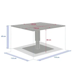 Mesa de centro SALIMIA elevável branco