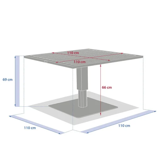 Mesa de centro SALIMIA elevável branco
