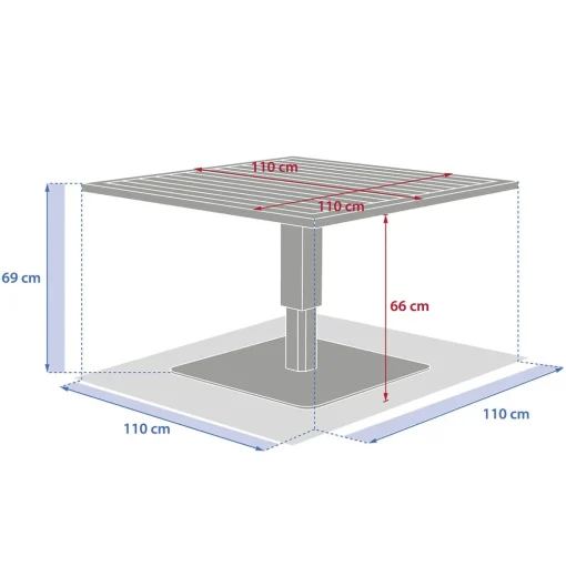 Mesa de centro SALIMIA elevável cinza