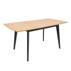 Mesa de cozinha extensível CORNIE com tampo de madeira