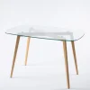 Mesa de cozinha GALLY com tampo de vidro