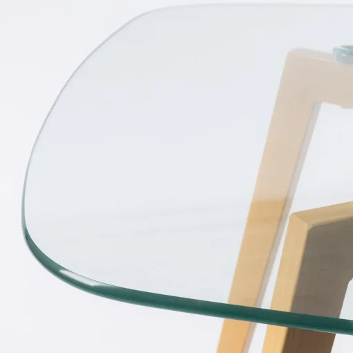 Mesa de cozinha GALLY com tampo de vidro