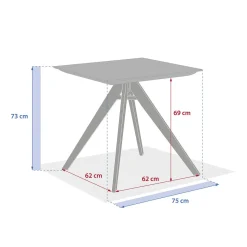 Mesa de exterior bistrô TERZANO em alumínio e pedra
