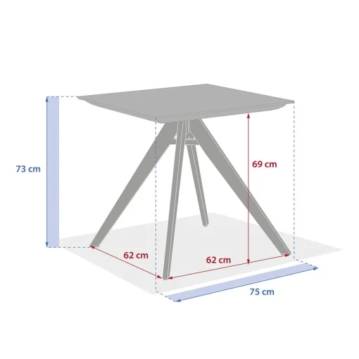 Mesa de exterior bistrô TERZANO em alumínio e pedra