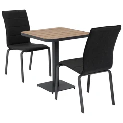 Mesa de exterior bistrô TYLA em alumínio e madeira acácia