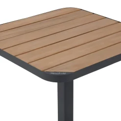 Mesa de exterior bistrô TYLA em alumínio e madeira acácia