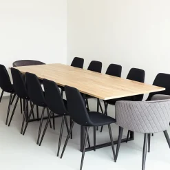 Mesa de jantar ALIAJ extensível em mdf e metal