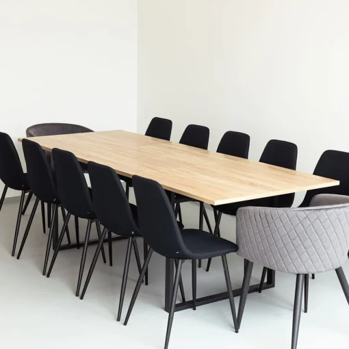 Mesa de jantar ALIAJ extensível em mdf e metal