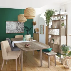 Mesa de jantar BANILA extensível em madeira acácia