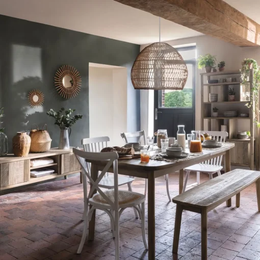 Mesa de jantar BANILA extensível em madeira acácia