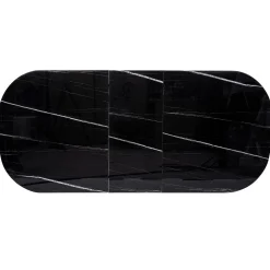 Mesa de jantar extensível MAPU preta de vidro