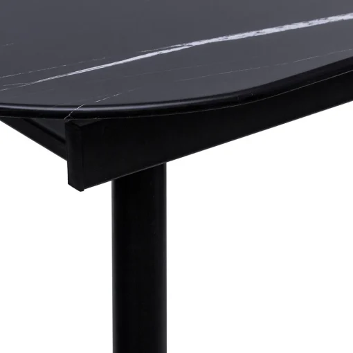 Mesa de jantar extensível MAPU preta de vidro