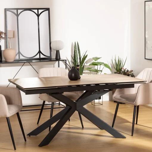 Mesa de jantar extensível BOOT efeito madeira