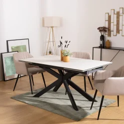 Mesa de jantar extensível BOOT efeito mármore