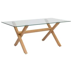 Mesa de jantar JOREL com tampo de vidro 90x180cm