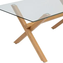Mesa de jantar JOREL com tampo de vidro 90x180cm