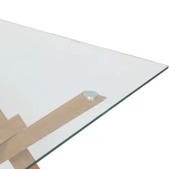 Mesa de jantar JOREL com tampo de vidro 90x180cm