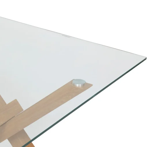 Mesa de jantar JOREL com tampo de vidro 90x180cm