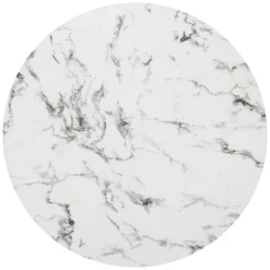 Mesa de jantar redonda com tampo efeito mármore