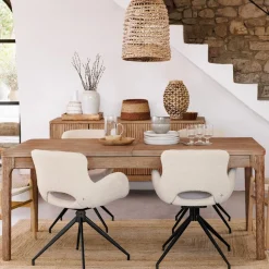 Mesa de jantar SABOR extensível castanha em madeira acácia