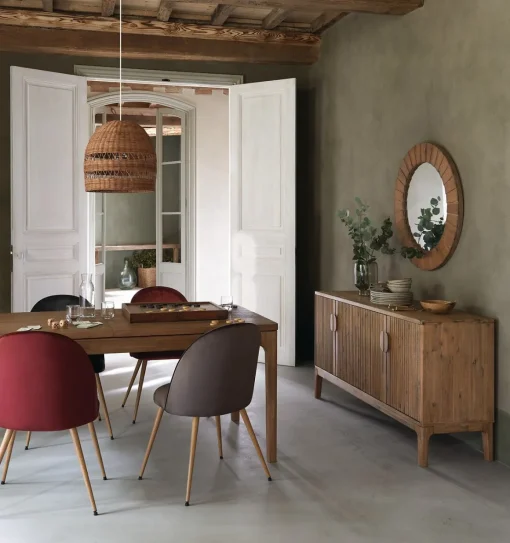 Mesa de jantar SABOR extensível castanha em madeira acácia
