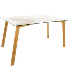 Mesa de jantar TAHO com tampo de vidro