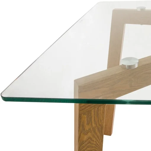 Mesa de jantar TAHO com tampo de vidro