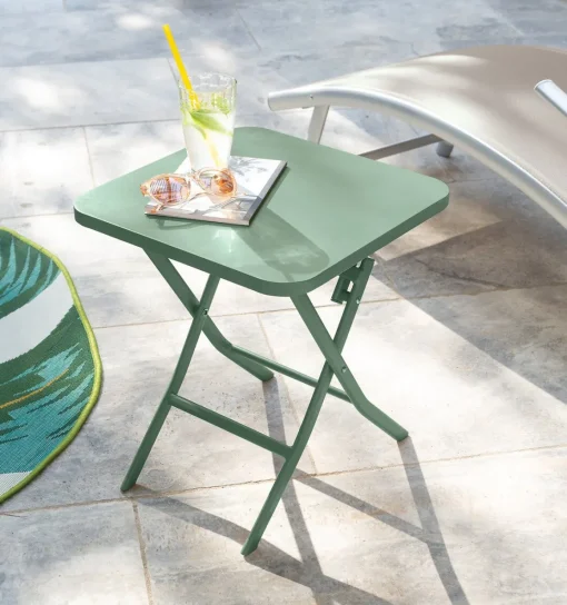 Mesa encartável GREENSBORO quadrada verde olive