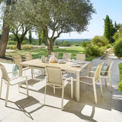 Mesa extensível automática ÉVASION linho 142-202cm