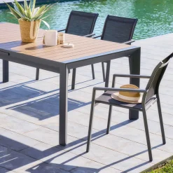 Mesa extensível automática Évasion honey e graphite 214-274cm