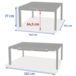 Mesa extensível automática EVASION castanho 142-202cm