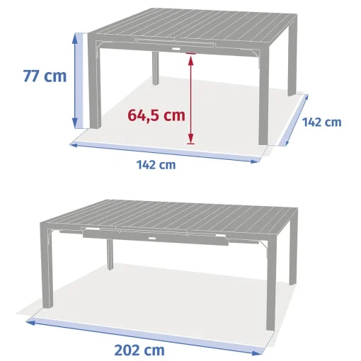 Mesa extensível automática EVASION castanho 142-202cm