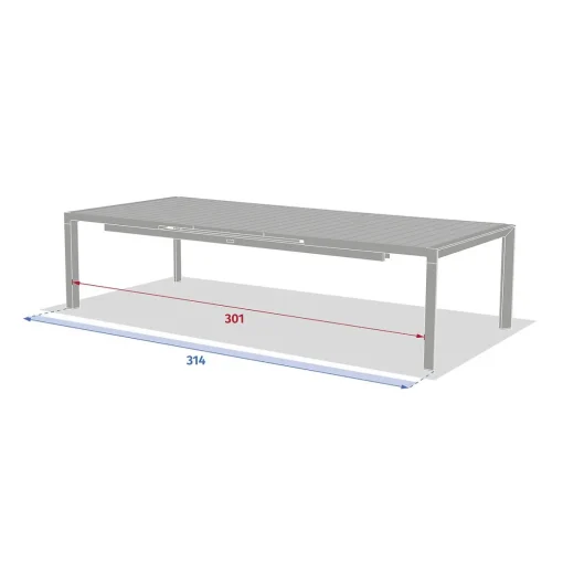 Mesa extensível automática EVASION bege 254-314cm