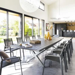 Mesa extensível AXIOME cinza ardósia 250-330cm