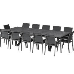 Mesa extensível AXIOME cinza ardósia 250-330cm