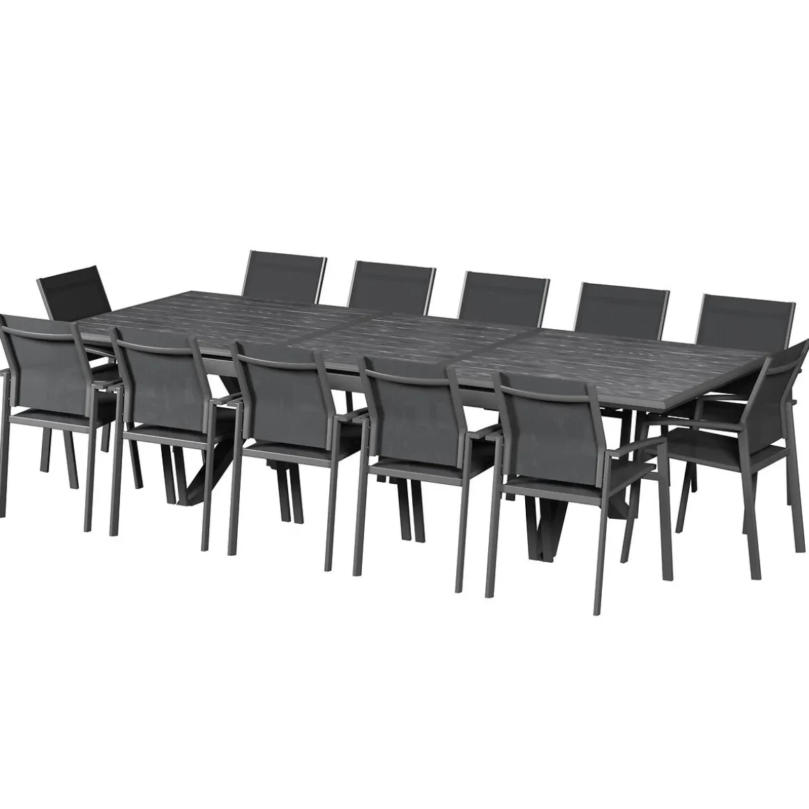 Mesa extensível AXIOME cinza ardósia 250-330cm