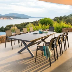 Mesa extensível AXIOME cinza ardósia 220-279cm