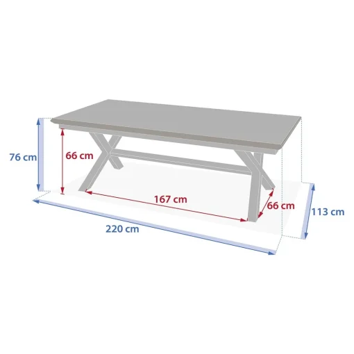 Mesa extensível AXIOME em alumínio
