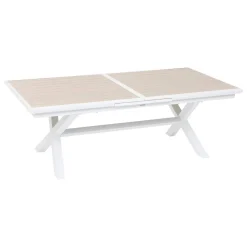 Mesa extensível AXIOME linho e branco 220-279cm