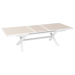 Mesa extensível AXIOME linho e branco 220-279cm