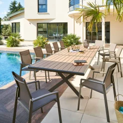 Mesa extensível AXIOME praline e honey 250-330cm