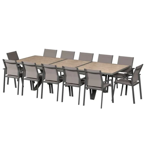 Mesa extensível AXIOME praline e honey 250-330cm