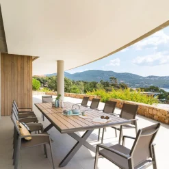 Mesa extensível AXIOME praline e honey 220-279cm