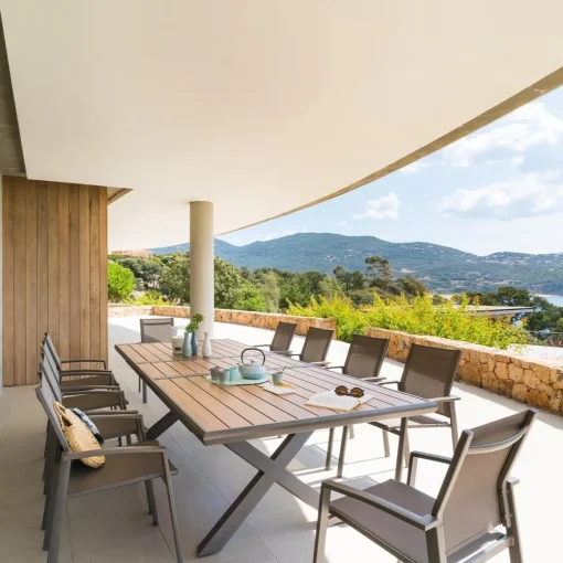 Mesa extensível AXIOME praline e honey 220-279cm