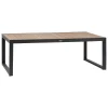 Mesa extensível corvo em alumínio e madeira acácia 220-340cm