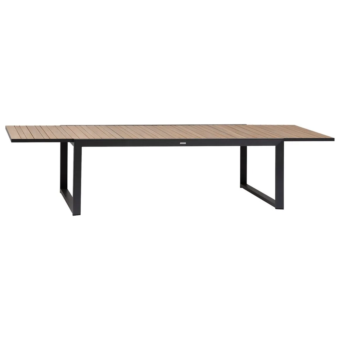 Mesa extensível corvo em alumínio e madeira acácia 220-340cm