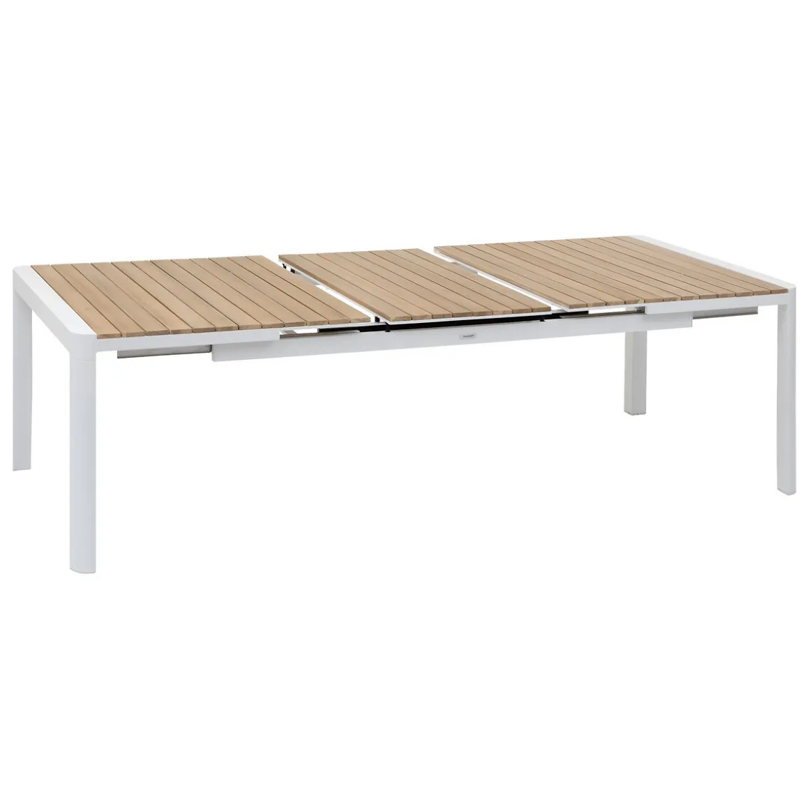 Mesa extensível PARADIZE em alumínio e madeira acácia